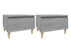 Mesa De Centro* Mesas de apoio 2 pcs 50x46x35 cm deriv. madeira sonoma PT674488 Cinzento