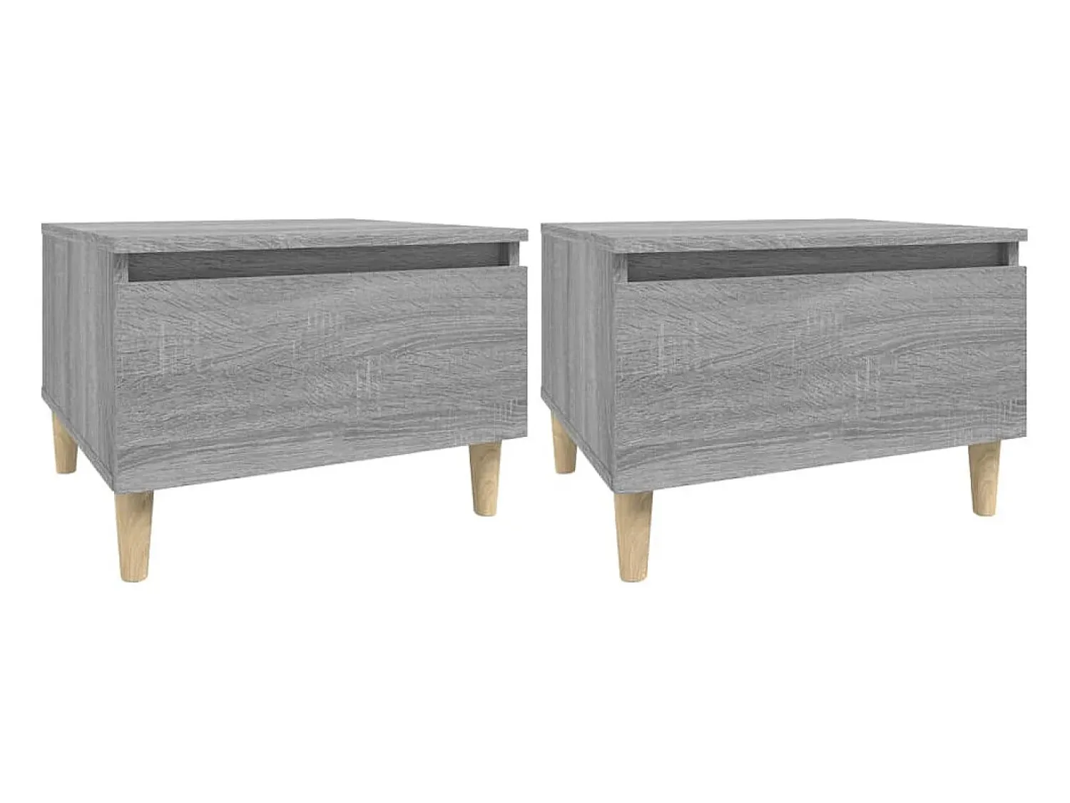Mesa De Centro* Mesas de apoio 2 pcs 50x46x35 cm deriv. madeira sonoma PT674488 Cinzento