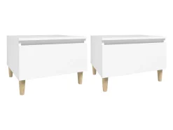 Best vidaxl Mesas de apoio 2 pcs 50x46x35 cm derivados de madeira Branco