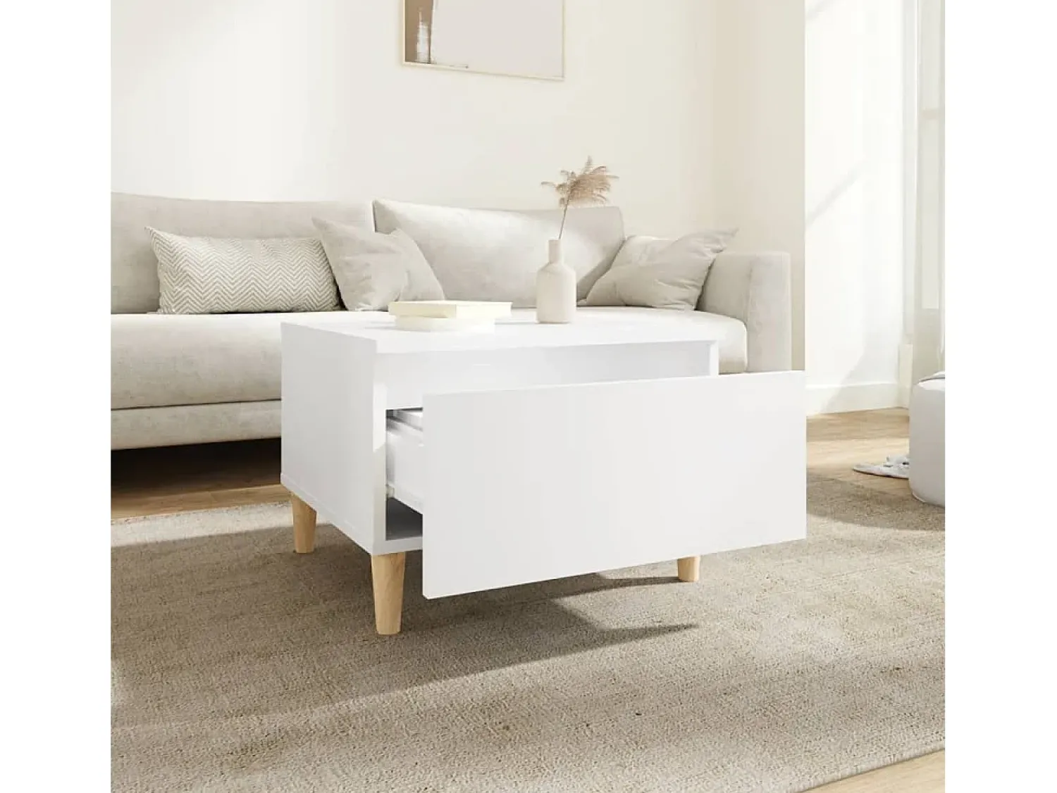 Best vidaxl Mesas de apoio 2 pcs 50x46x35 cm derivados de madeira Branco