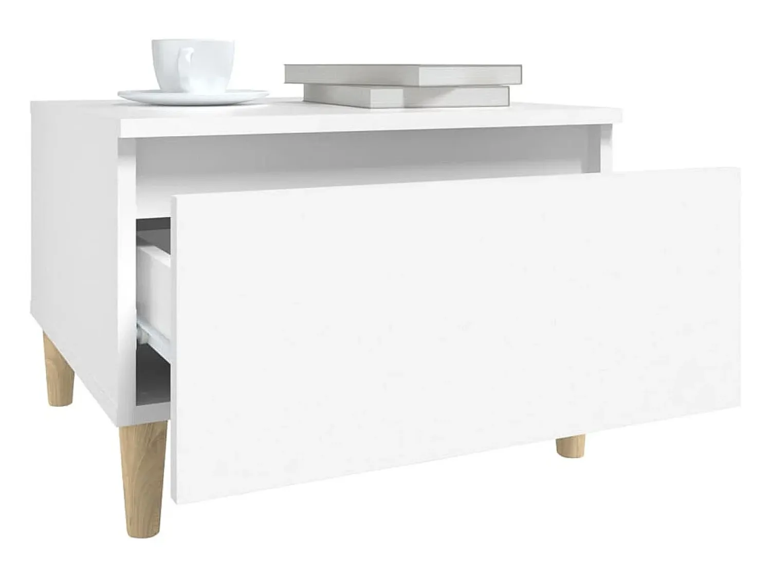 Best vidaxl Mesas de apoio 2 pcs 50x46x35 cm derivados de madeira Branco