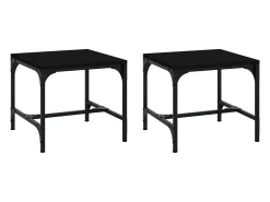 Mesa De Centro* Mesas de apoio 2 pcs 40x40x35 cm derivados de madeira PT929848 Preto