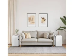 Mesa De Apoio| Mesas de apoio 2 pcs 50x30x50 cm derivados de madeira PT513774 Branco