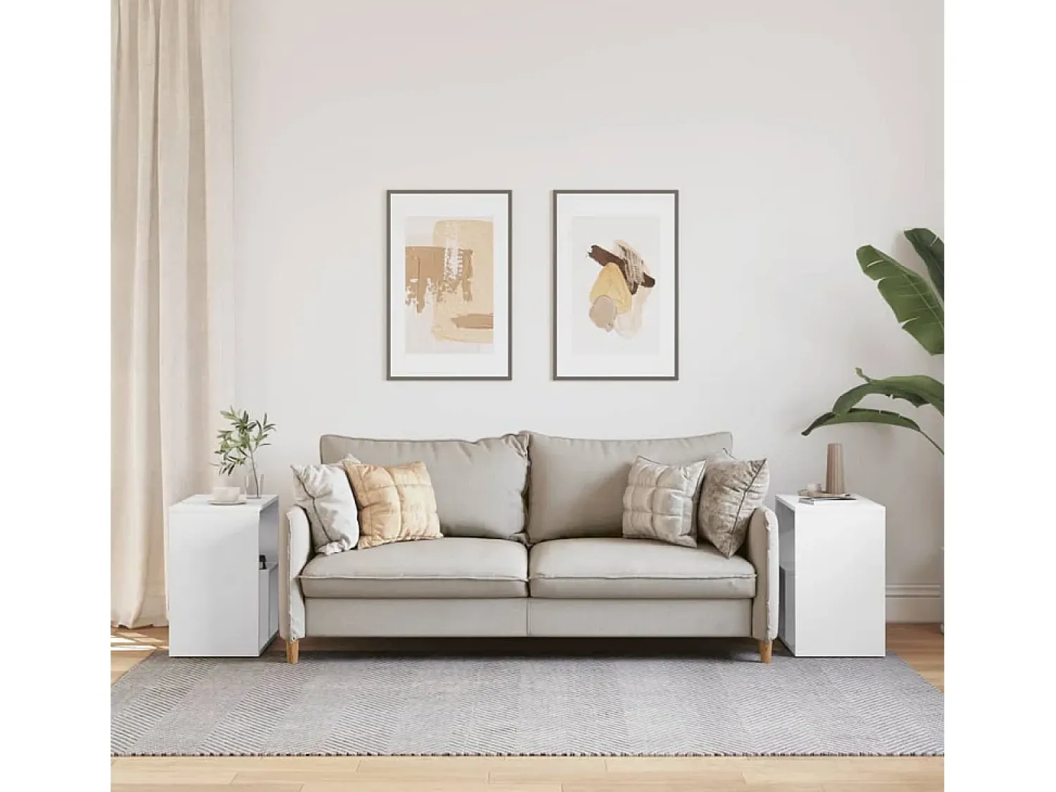 Mesa De Apoio| Mesas de apoio 2 pcs 50x30x50 cm derivados de madeira PT513774 Branco