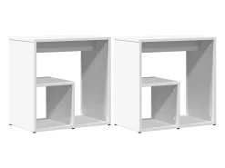 Mesa De Apoio| Mesas de apoio 2 pcs 50x30x50 cm derivados de madeira PT513774 Branco