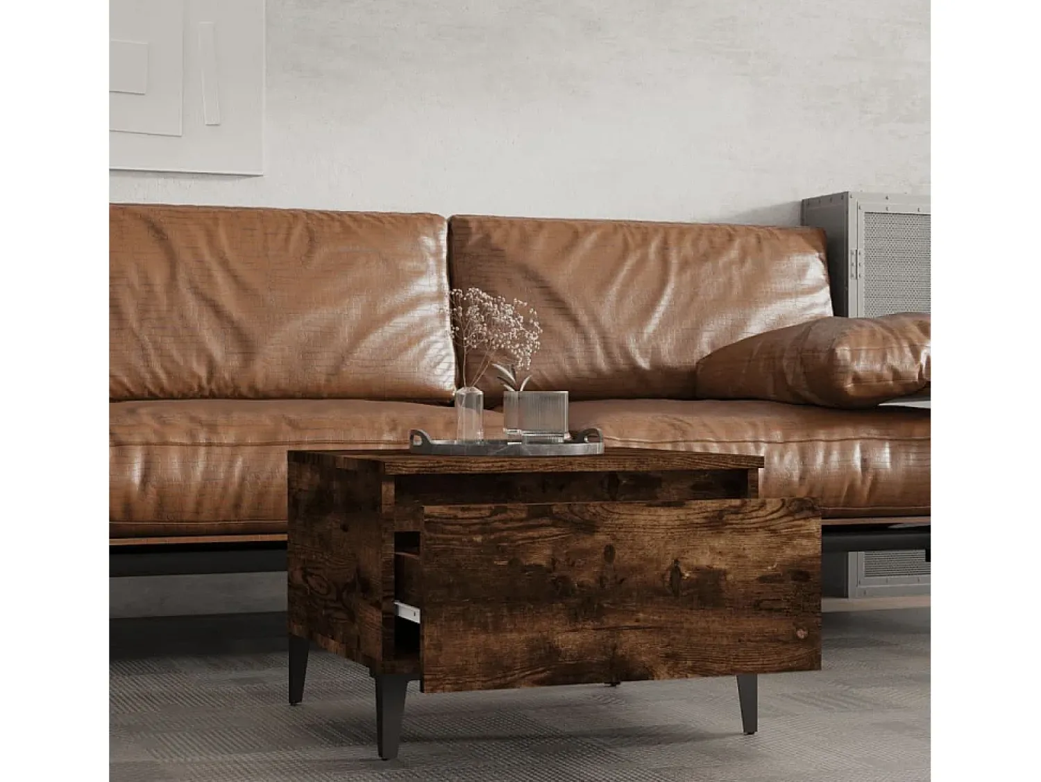 Discount Mesas de apoio 2 pcs 50x46x35 cm deriv. madeira carvalho fumado PT436148 Castanho