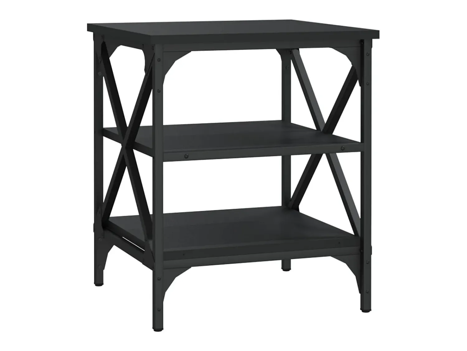 Mesa De Centro| Mesas de apoio 2 pcs 40x42x50 cm derivados de madeira PT739738 Preto