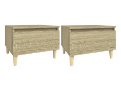 Clearance vidaxl Mesas de apoio 2 pcs 50x46x35 cm deriv. madeira carvalho sonoma Natural claro