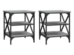 Mesas de apoio 2 pcs 40x42x50 cm derivados madeira cinza sonoma PT377856^ Mesa De Centro