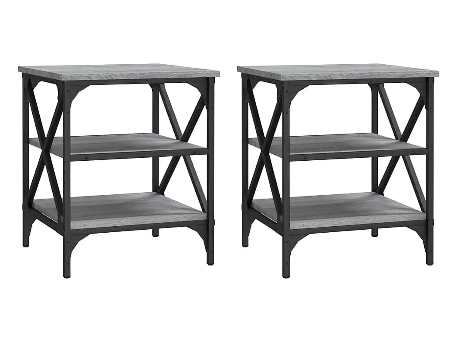 Mesas de apoio 2 pcs 40x42x50 cm derivados madeira cinza sonoma PT377856^ Mesa De Centro