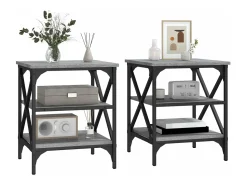 Mesas de apoio 2 pcs 40x42x50 cm derivados madeira cinza sonoma PT377856^ Mesa De Centro