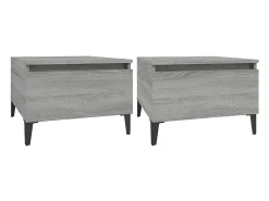 Mesas de apoio 2 pcs 50x46x35 cm deriv. madeira sonoma PT881907^ Mesa De Centro