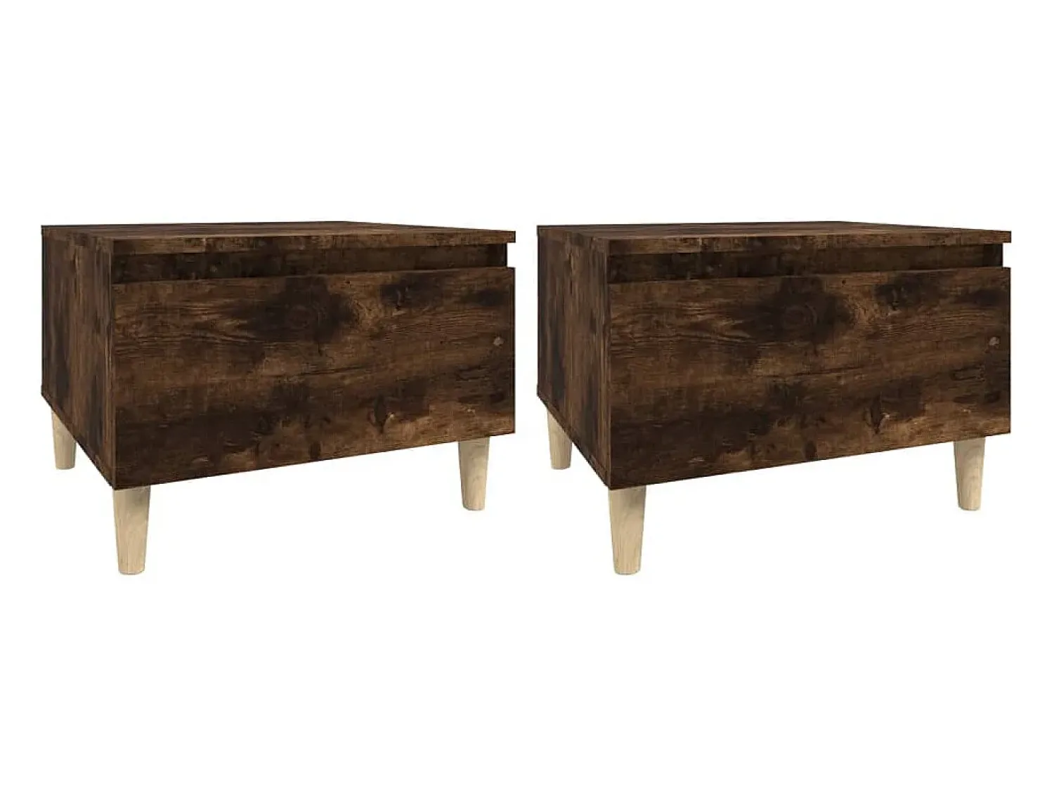 Mesa De Centro| Mesas de apoio 2 pcs 50x46x35 cm deriv. madeira carvalho fumado PT967478 Castanho