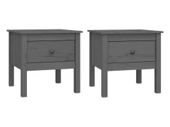 Mesa De Centro| Mesas de apoio 2 pcs 50x50x49 cm madeira de pinho maciça Cinza PT443544 Cinzento