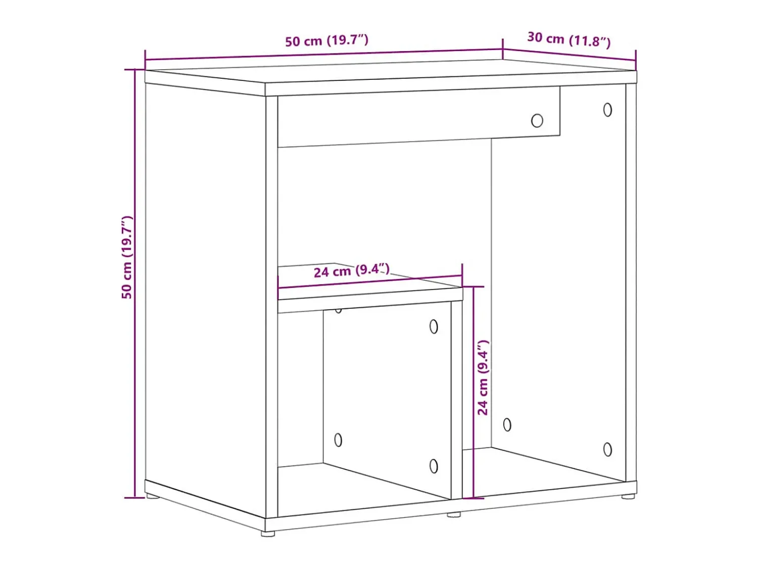 Mesa De Apoio|vidaxl Mesas de apoio 2 pcs 50x30x50 cm derivados madeira cinza sonoma Cinzento