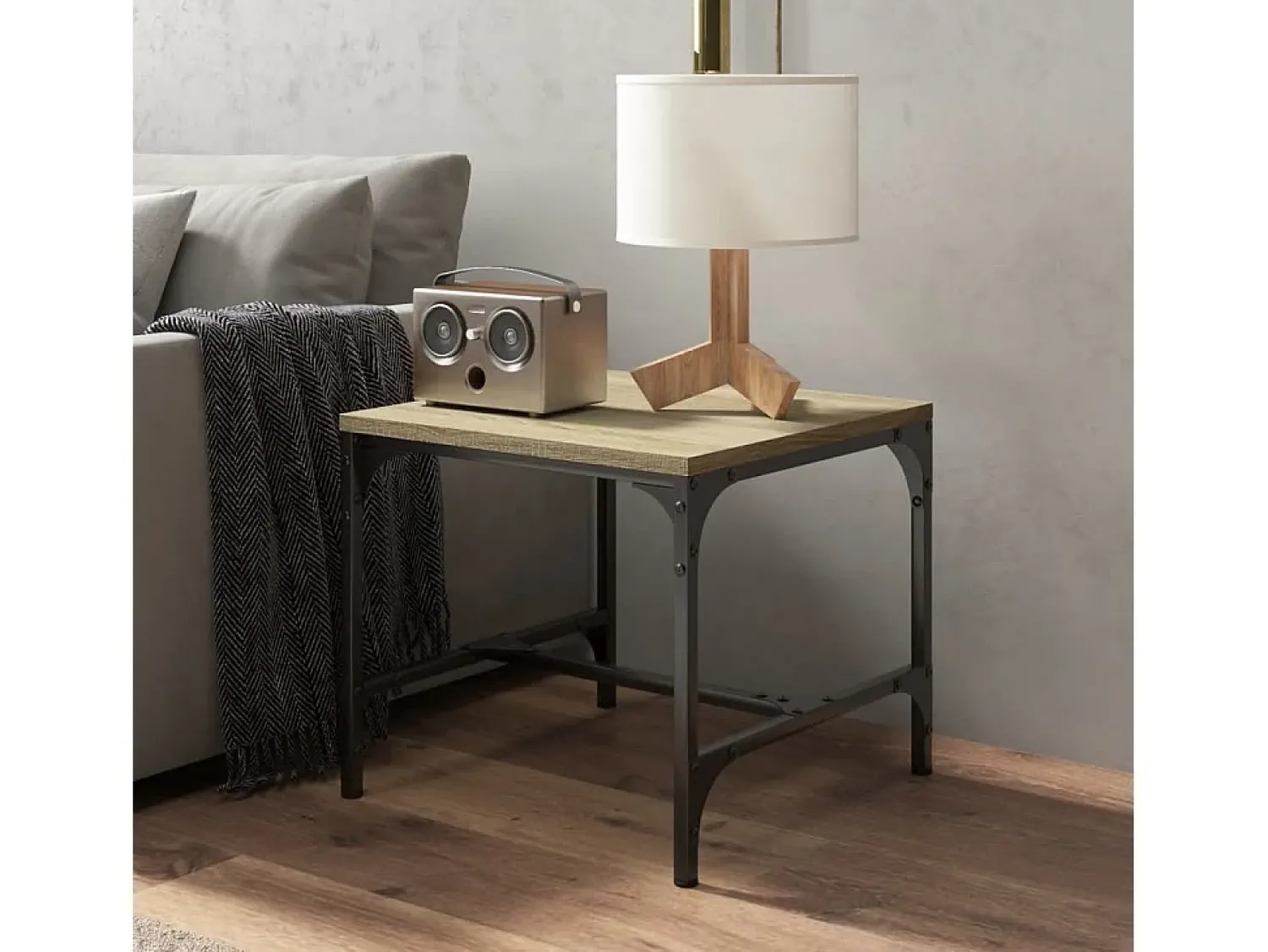 Mesa De Apoio|vidaxl Mesas de apoio 2 pcs 40x40x35 cm deriv. madeira carvalho sonoma Natural claro