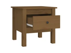 vidaxl Mesas de apoio 2 pcs 40x40x39 cm pinho maciço castanho mel Natural claro