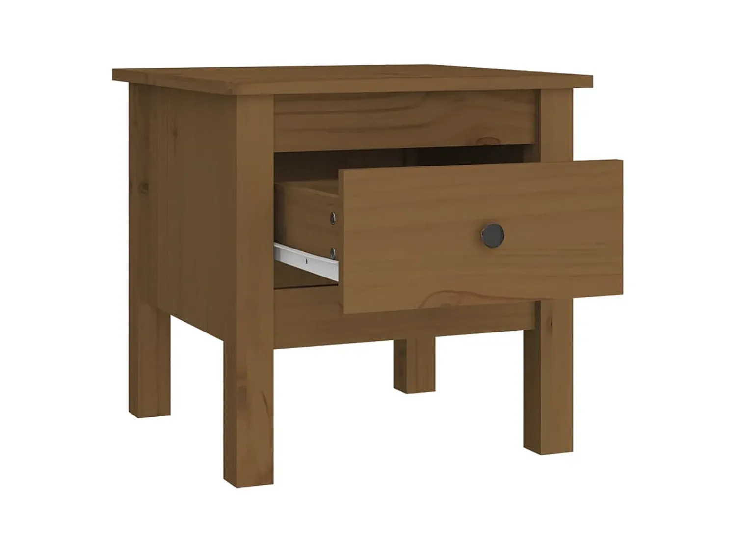 vidaxl Mesas de apoio 2 pcs 40x40x39 cm pinho maciço castanho mel Natural claro