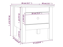 vidaxl Mesas de apoio 2 pcs 40x40x39 cm pinho maciço castanho mel Natural claro