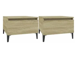 Mesas de apoio 2 pcs 50x46x35 cm deriv. madeira carvalho sonoma PT369853^ Mesa De Centro