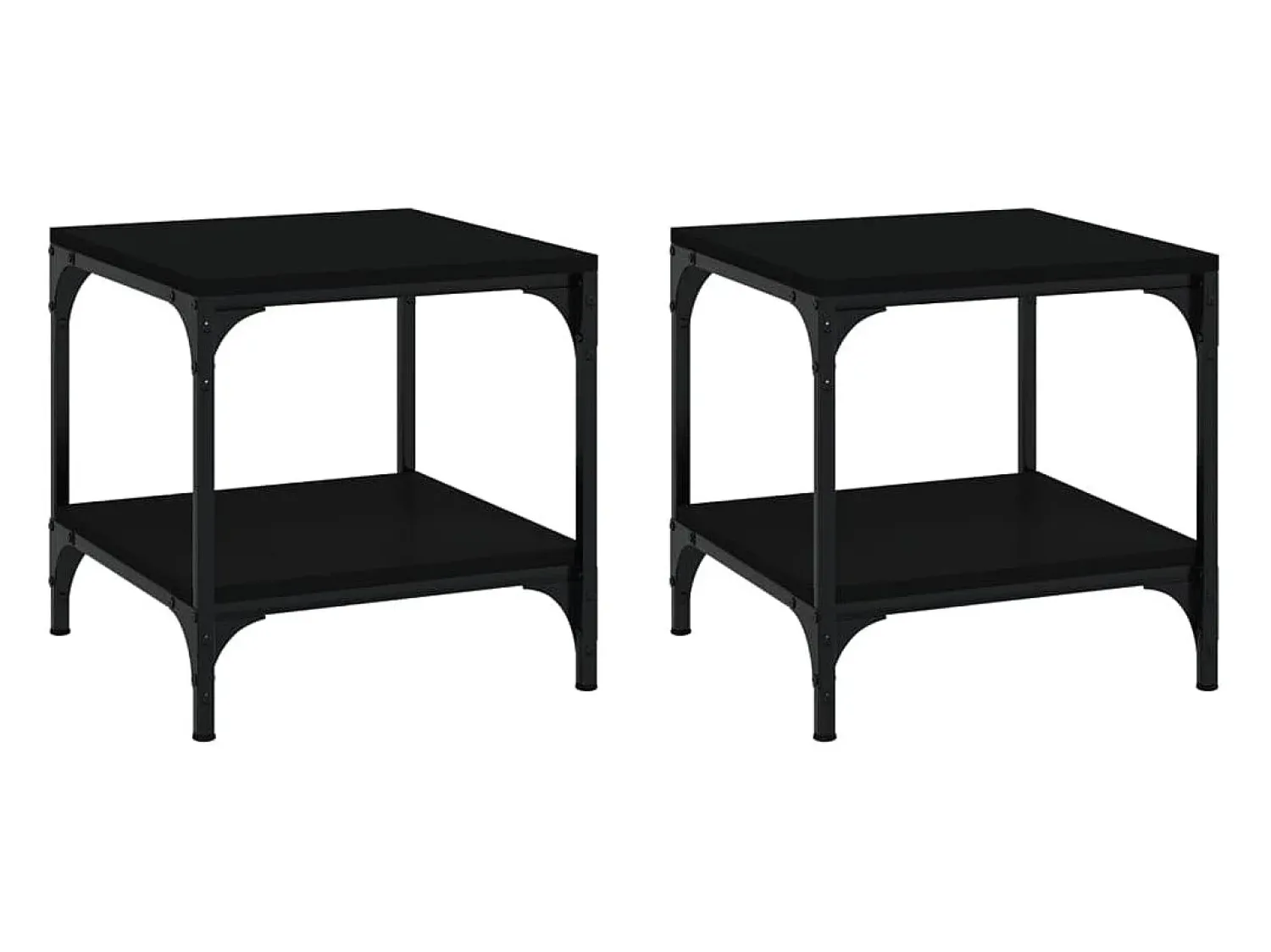 Mesa De Apoio|vidaxl Mesas de apoio 2 pcs 40x40x40 cm derivados de madeira Preto