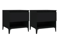 Mesa De Centro| Mesas de apoio 2 pcs 50x46x50 cm derivados de madeira PT207746 Preto
