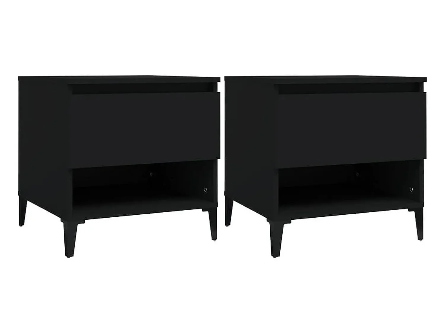 Mesa De Centro| Mesas de apoio 2 pcs 50x46x50 cm derivados de madeira PT207746 Preto
