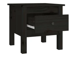 vidaxl Mesas de apoio 2 pcs 40x40x39 cm madeira de pinho maciça Preto