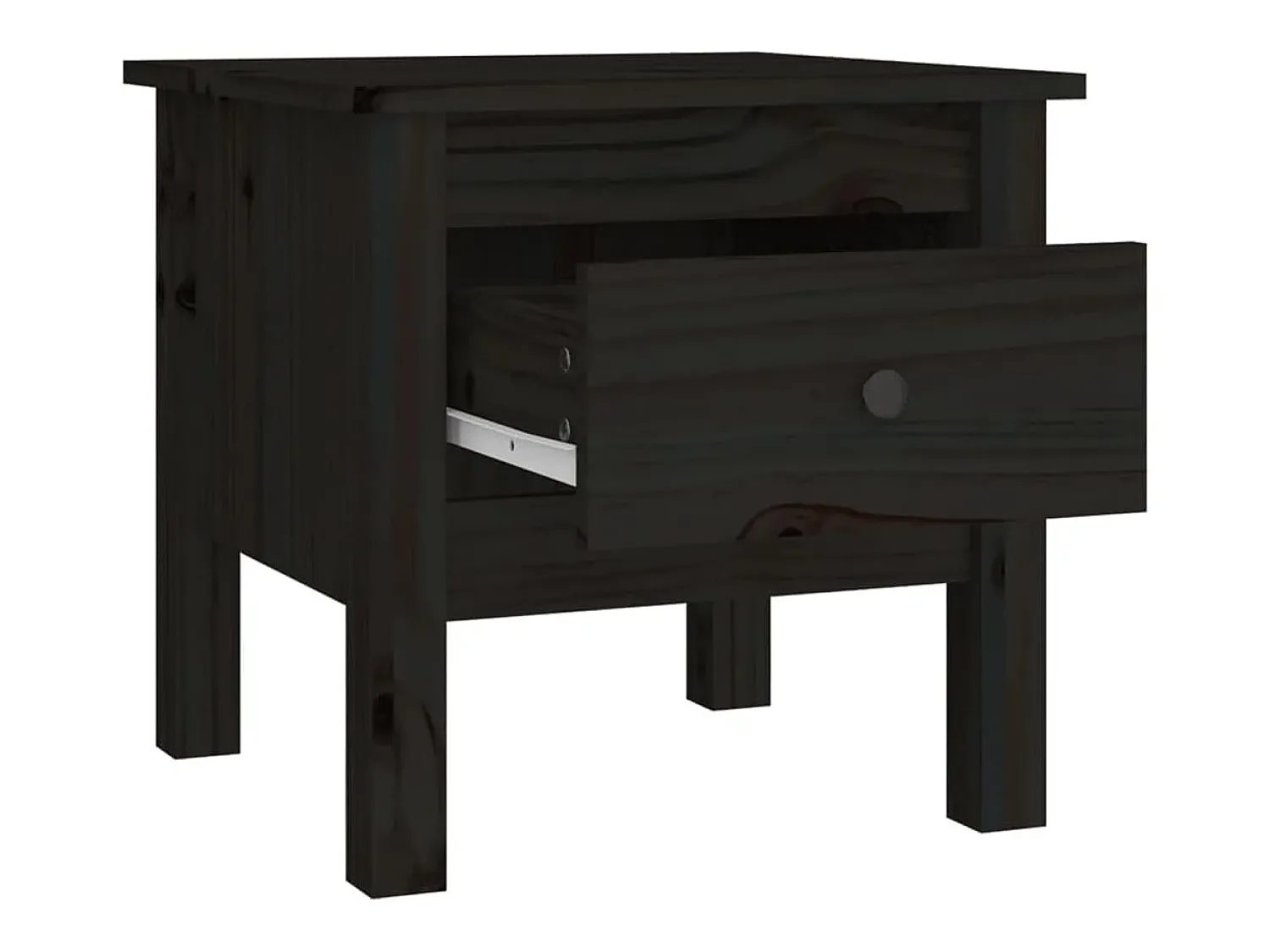 vidaxl Mesas de apoio 2 pcs 40x40x39 cm madeira de pinho maciça Preto
