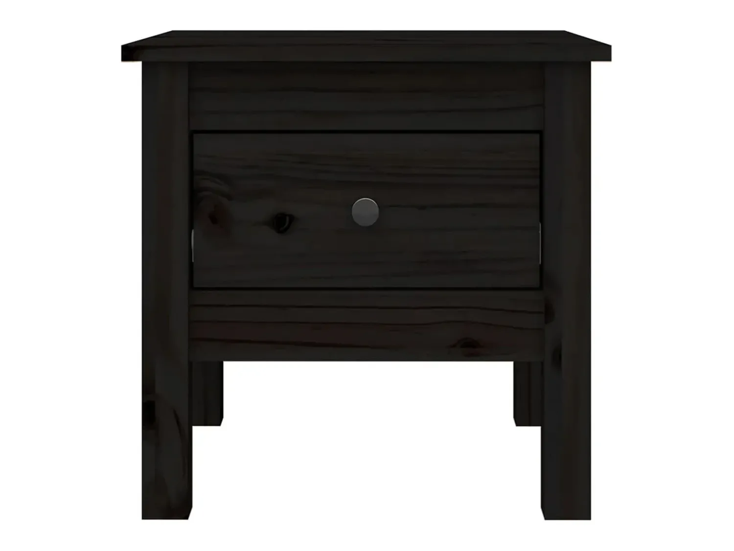 vidaxl Mesas de apoio 2 pcs 40x40x39 cm madeira de pinho maciça Preto