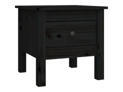 vidaxl Mesas de apoio 2 pcs 40x40x39 cm madeira de pinho maciça Preto