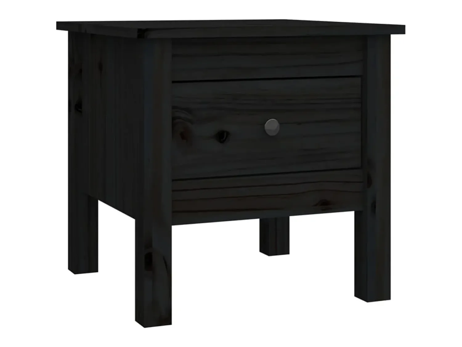 vidaxl Mesas de apoio 2 pcs 40x40x39 cm madeira de pinho maciça Preto
