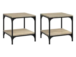 vidaxl Mesas de apoio 2 pcs 40x40x40 cm derivados madeira sonoma^ Mesa De Apoio