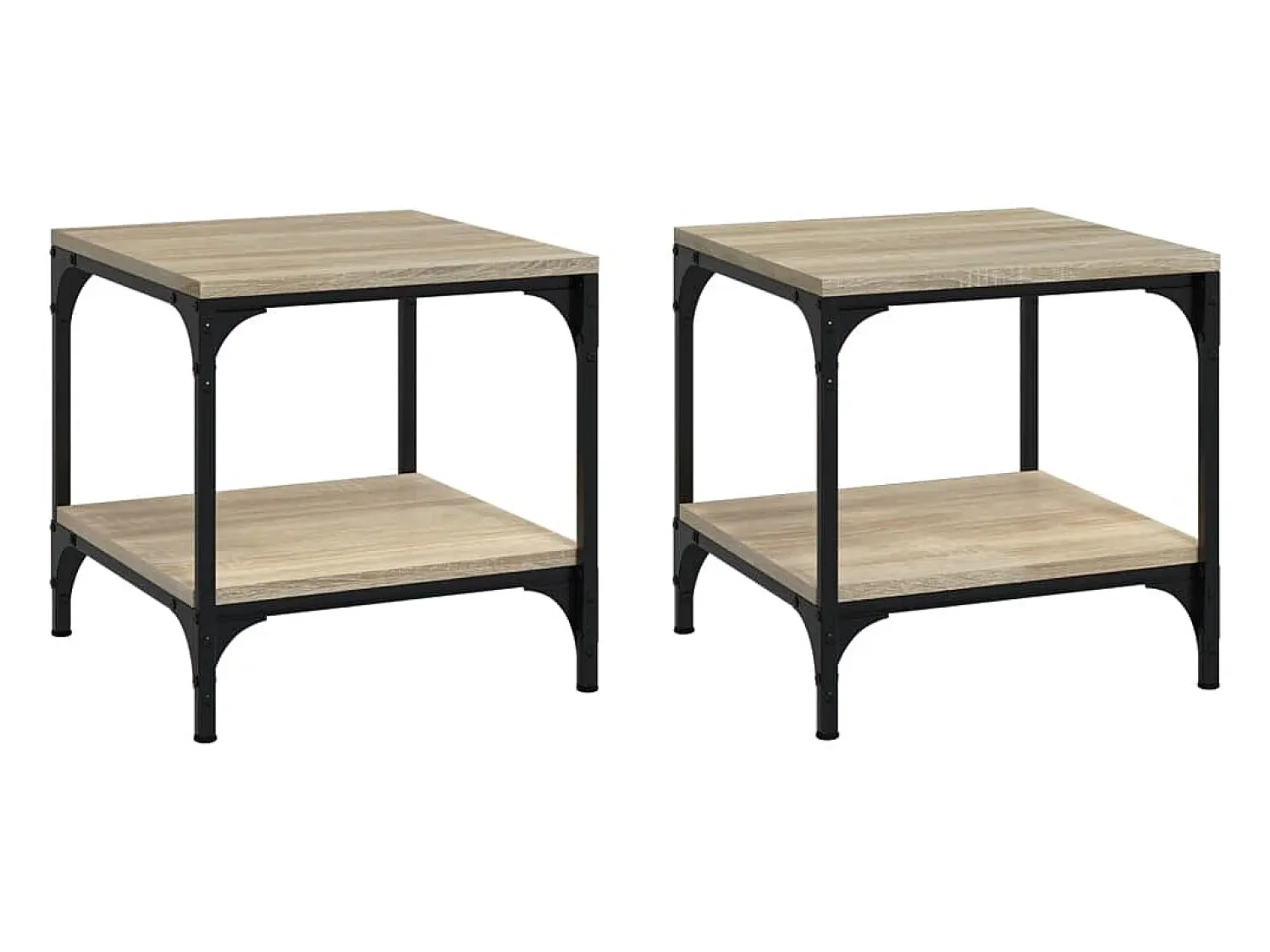 vidaxl Mesas de apoio 2 pcs 40x40x40 cm derivados madeira sonoma^ Mesa De Apoio