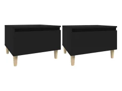 Outlet Mesas de apoio 2 pcs 50x46x35 cm derivados de madeira PT241624 Preto