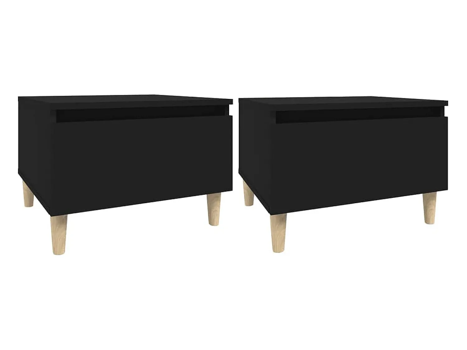 Outlet Mesas de apoio 2 pcs 50x46x35 cm derivados de madeira PT241624 Preto