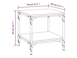 vidaxl Mesas de apoio 2 pcs 40x40x40 cm derivados madeira cinza sonoma Cinzento