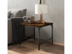 Mesa De Apoio|vidaxl Mesas de apoio 2 pcs 40x40x40 cm deriv. madeira carvalho fumado Natural claro