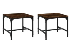 Mesas de apoio 2 pcs 40x40x40 cm deriv. madeira carvalho fumado PT916782^ Mesa De Centro