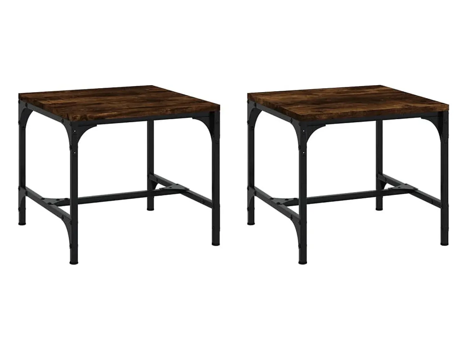 Mesas de apoio 2 pcs 40x40x40 cm deriv. madeira carvalho fumado PT916782^ Mesa De Centro