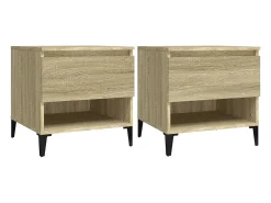 Mesa De Centro* Mesas de apoio 2 pcs 50x46x50 cm deriv. madeira carvalho sonoma PT991790 Castanho