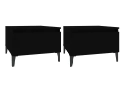 Mesa De Centro* Mesas de apoio 2 pcs 50x46x35 cm derivados de madeira PT670779 Preto