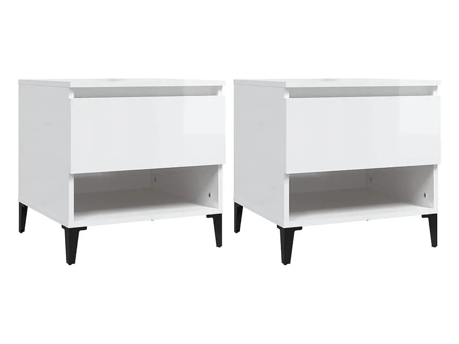 vidaxl Mesas de apoio 2 pcs 50x46x50cm deriv. madeira brilhante^ Mesa De Apoio