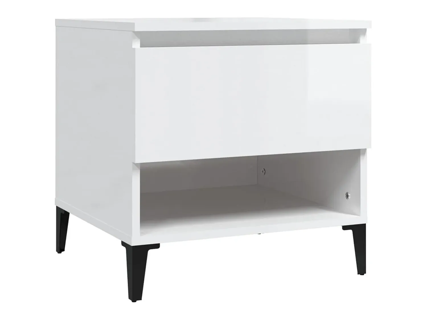 vidaxl Mesas de apoio 2 pcs 50x46x50cm deriv. madeira brilhante^ Mesa De Apoio