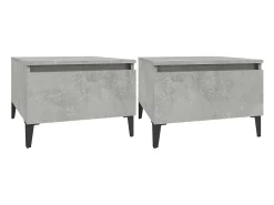 Mesa De Centro* Mesas de apoio 2 pcs 50x46x35cm deriv. madeira -cimento PT456175 Cinzento