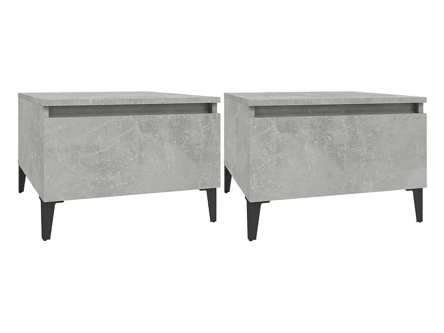 Mesa De Centro* Mesas de apoio 2 pcs 50x46x35cm deriv. madeira -cimento PT456175 Cinzento