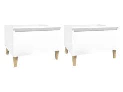 vidaxl Mesas de apoio 2 pcs 50x46x35cm deriv. madeira brilhante^ Mesa De Apoio
