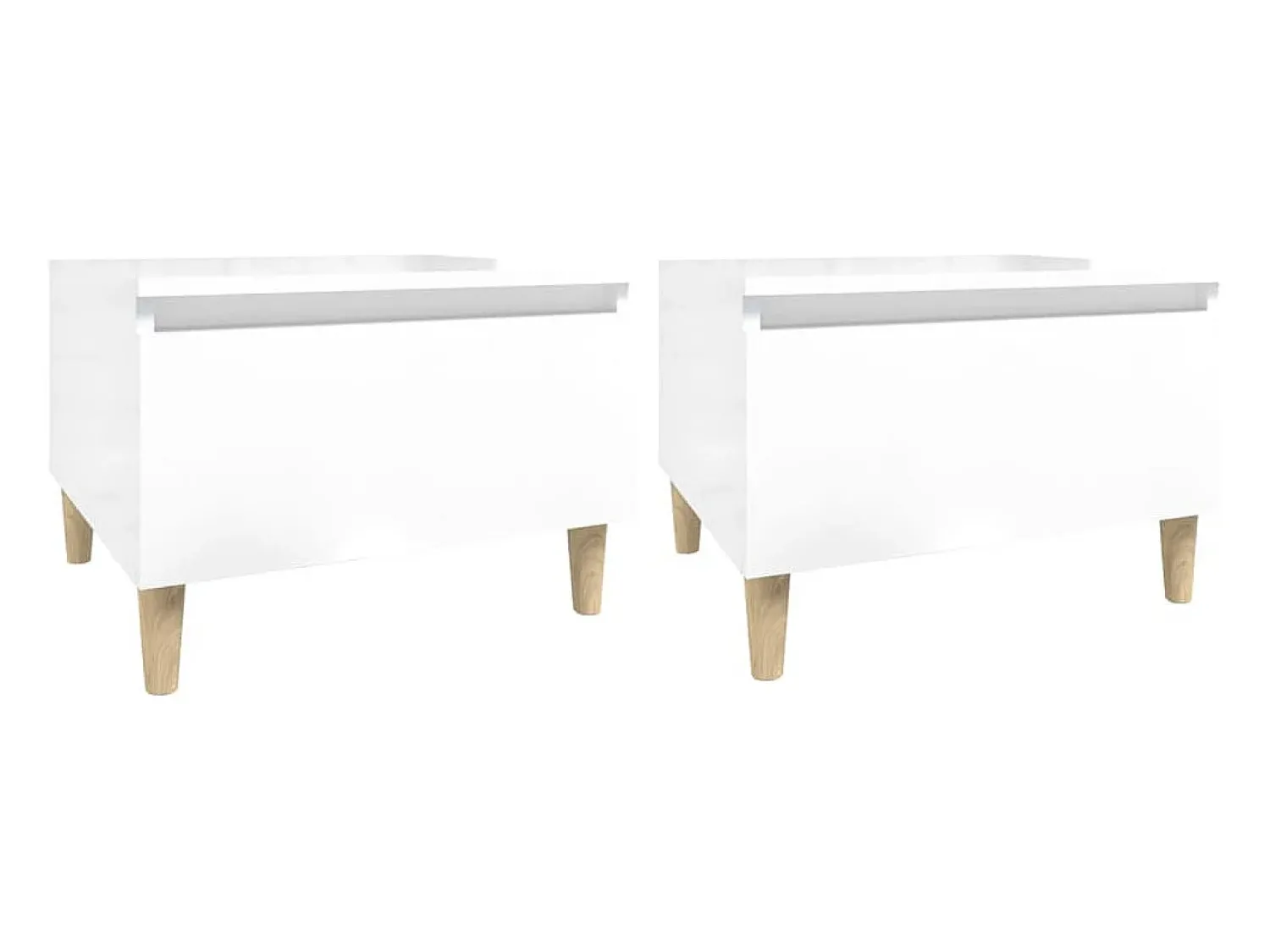 vidaxl Mesas de apoio 2 pcs 50x46x35cm deriv. madeira brilhante^ Mesa De Apoio