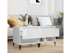 Mesa De Centro* Mesas de apoio 2 pcs 50x46x50cm deriv. madeira brilhante PT224601 Branco