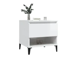 Mesa De Centro* Mesas de apoio 2 pcs 50x46x50cm deriv. madeira brilhante PT224601 Branco